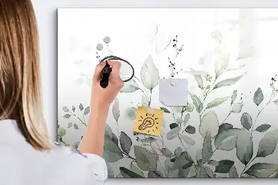 Beschreibbare Magnettafel mit Motiv Pflanzenblätter