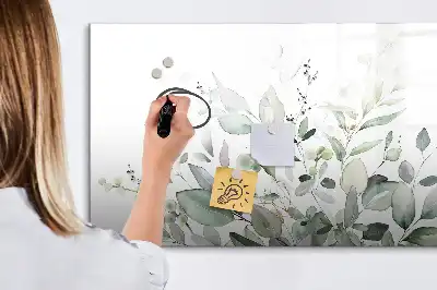 Beschreibbare Magnettafel mit Motiv Pflanzenblätter