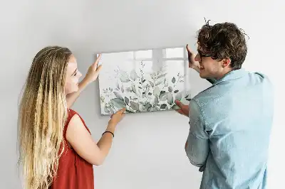 Beschreibbare Magnettafel mit Motiv Pflanzenblätter