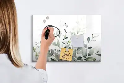 Beschreibbare Magnettafel mit Motiv Pflanzenblätter