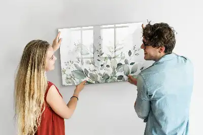 Beschreibbare Magnettafel mit Motiv Pflanzenblätter