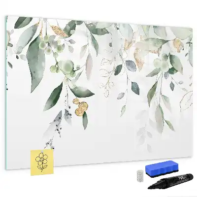 Schreib-Magnettafel mit Motiv Pflanzenblätter