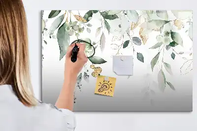 Schreib-Magnettafel mit Motiv Pflanzenblätter