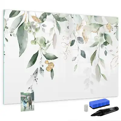 Schreib-Magnettafel mit Motiv Pflanzenblätter