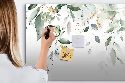 Schreib-Magnettafel mit Motiv Pflanzenblätter