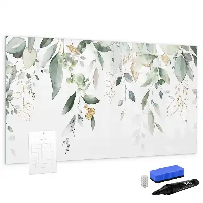 Schreib-Magnettafel mit Motiv Pflanzenblätter