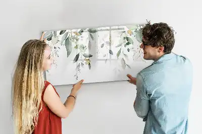 Schreib-Magnettafel mit Motiv Pflanzenblätter