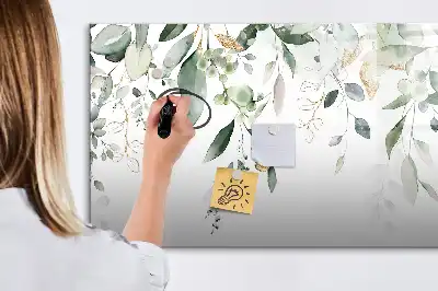 Schreib-Magnettafel mit Motiv Pflanzenblätter