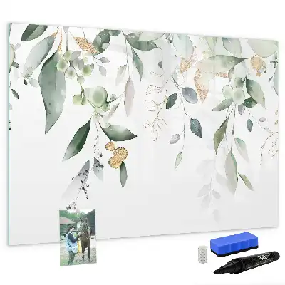 Schreib-Magnettafel mit Motiv Pflanzenblätter