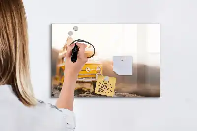 Schreib-Magnettafel mit dem Motiv Urlaub mit dem Auto