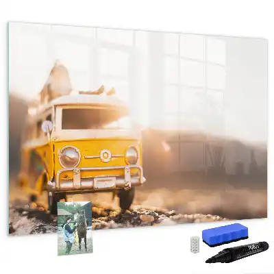 Schreib-Magnettafel mit dem Motiv Urlaub mit dem Auto