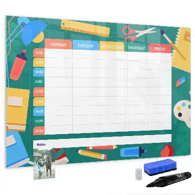Beschreibbare Magnettafel mit Stundenplan