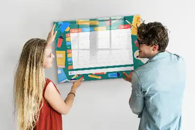 Beschreibbare Magnettafel mit Stundenplan