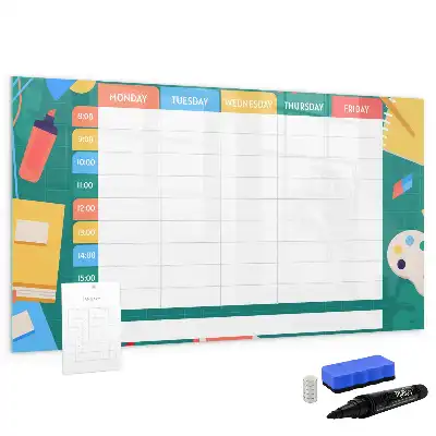 Beschreibbare Magnettafel mit Stundenplan