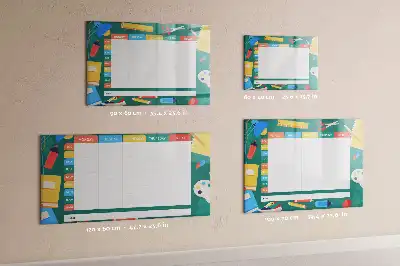 Beschreibbare Magnettafel mit Stundenplan
