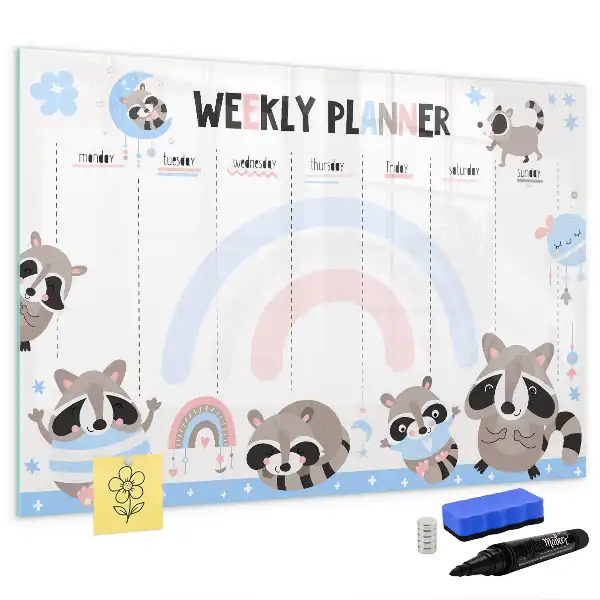Beschreibbare Magnettafel Wochenplaner für Kinder