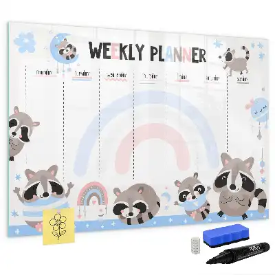 Beschreibbare Magnettafel Wochenplaner für Kinder