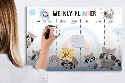 Beschreibbare Magnettafel Wochenplaner für Kinder