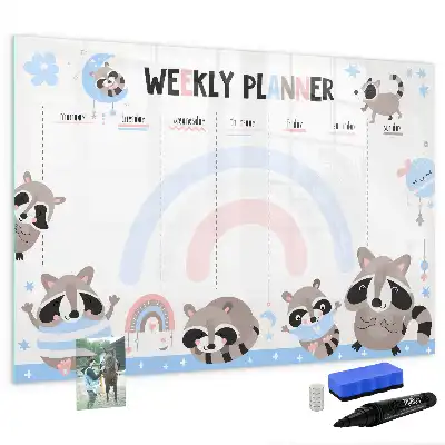 Beschreibbare Magnettafel Wochenplaner für Kinder