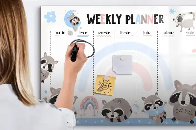 Beschreibbare Magnettafel Wochenplaner für Kinder