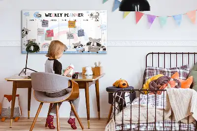 Beschreibbare Magnettafel Wochenplaner für Kinder