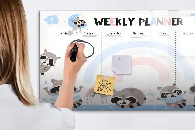Beschreibbare Magnettafel Wochenplaner für Kinder