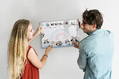 Beschreibbare Magnettafel Wochenplaner für Kinder
