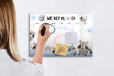 Beschreibbare Magnettafel Wochenplaner für Kinder