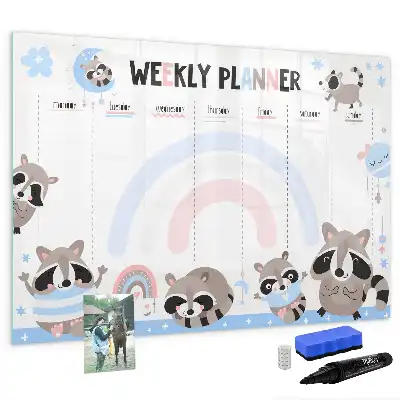 Beschreibbare Magnettafel Wochenplaner für Kinder