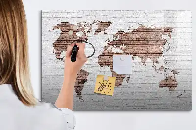 Beschreibbare Weltkarte auf Ziegeln