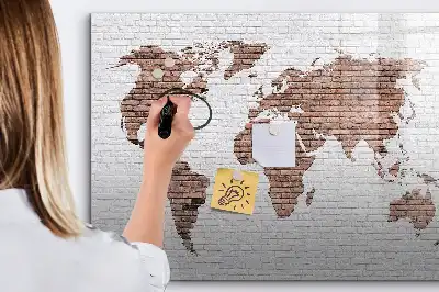 Beschreibbare Weltkarte auf Ziegeln