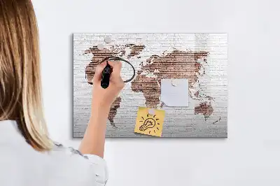 Beschreibbare Weltkarte auf Ziegeln