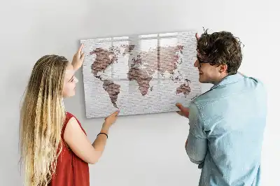 Beschreibbare Weltkarte auf Ziegeln