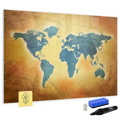 Schreib-Magnettafel mit Motiv Alte Weltkarte