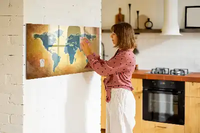 Schreib-Magnettafel mit Motiv Alte Weltkarte