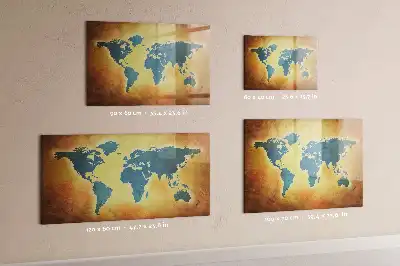 Schreib-Magnettafel mit Motiv Alte Weltkarte