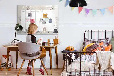 Schreib-Magnettafel Wochenplaner mit Tiermotiv