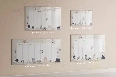 Schreib-Magnettafel Wochenplaner mit Tiermotiv