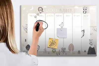 Beschreibbare Magnettafel zur Wochenplanung