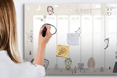Beschreibbare Magnettafel zur Wochenplanung