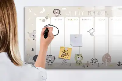 Beschreibbare Magnettafel zur Wochenplanung