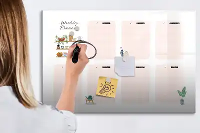 Wochenplaner als beschreibbare Magnettafel