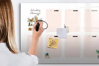 Wochenplaner als beschreibbare Magnettafel
