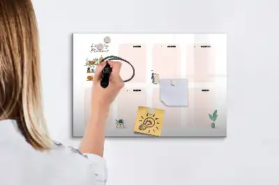 Wochenplaner als beschreibbare Magnettafel