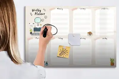 Wochenplaner mit magnetischer Schreibfläche