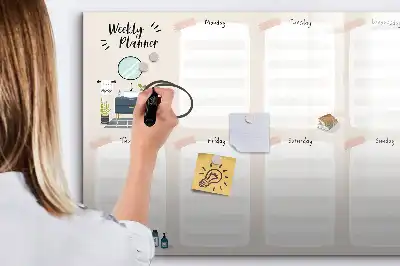 Wochenplaner mit magnetischer Schreibfläche