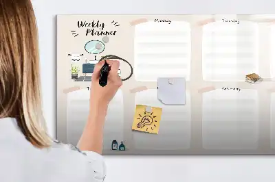 Wochenplaner mit magnetischer Schreibfläche