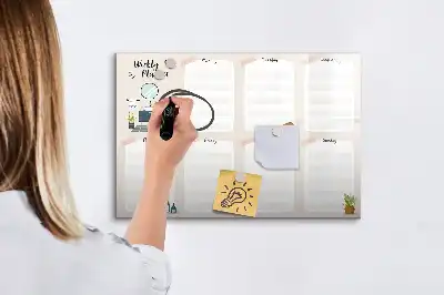 Wochenplaner mit magnetischer Schreibfläche