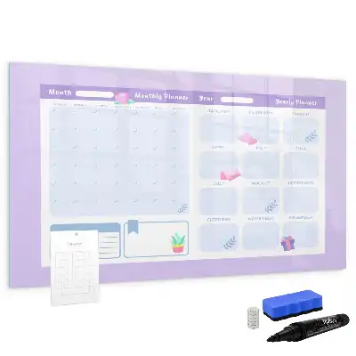 Beschreibbare Magnettafel als Jahresplaner in Rosa