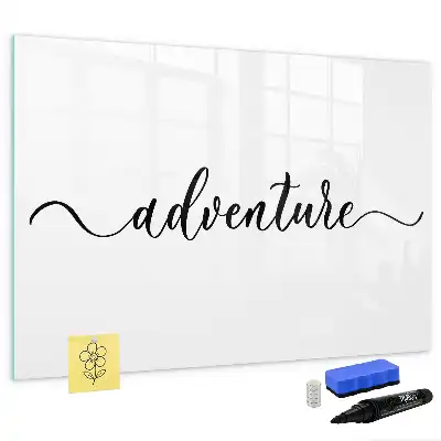 Beschreibbare Magnettafel mit Text Abenteuer-Design